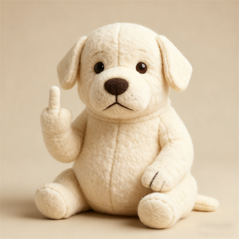 Funny Middle Finger Dog Plush Toy โ The Perfect Gag Gift ๐