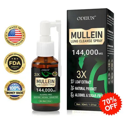 🌿 ODEIUN® 3X Concentrated Mullein Lung Cleanse Spray — Advanced Respiratory Detox & Clear Breathing