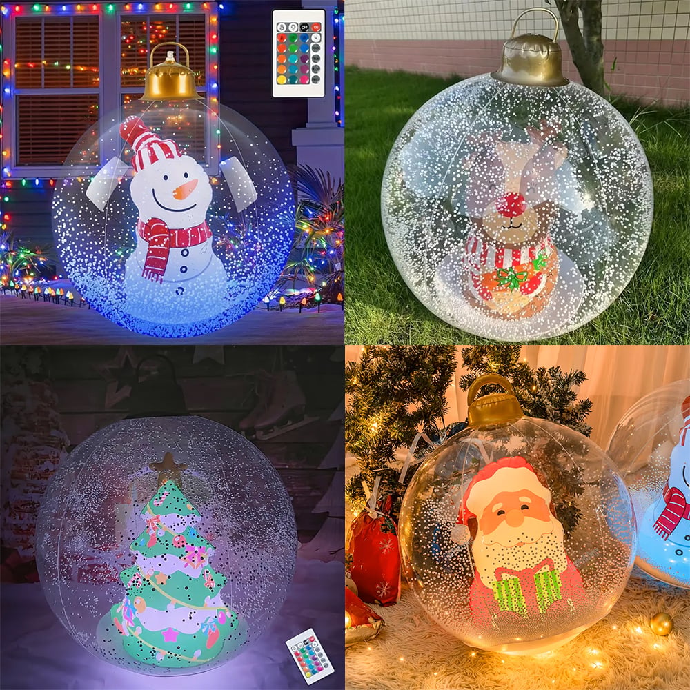 ๐24 Inch Glowing Christmas Ball, Outdoor Decoration With LED Lights