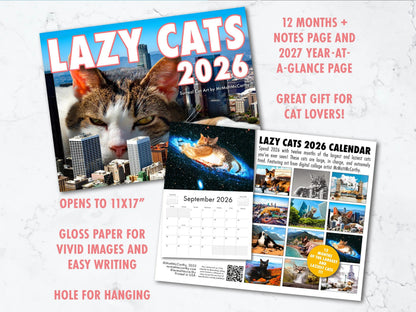 LAZY CATS 2026 CALENDAR