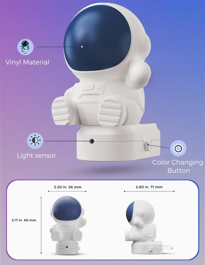 3D Space Night Light Plug in