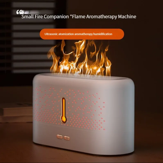 Baby Home Bedroom Office Silent Air Replenishment and Fragrance Dispenser Small Desktop Ultrasonic Flame Humidifier
