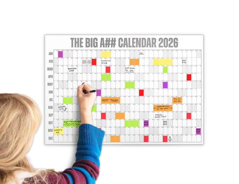 🔥Last Day 50% OFF 📅The Big A## 2026 Wall Calendar - Flexible Dry-Erase Material ✍️Design Your Amazing Year!🏃