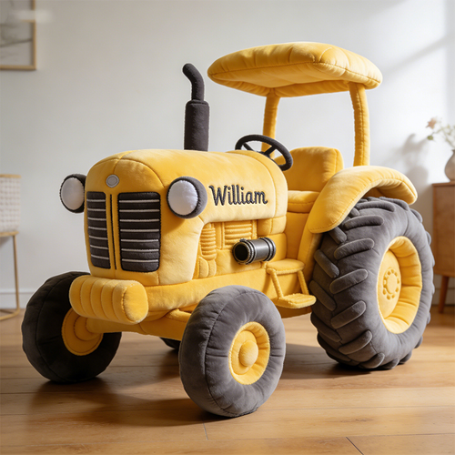 🚜 Personalized Tractor Throw Pillow