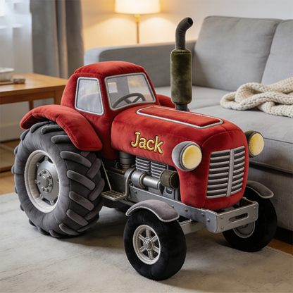 🚜 Personalized Tractor Throw Pillow