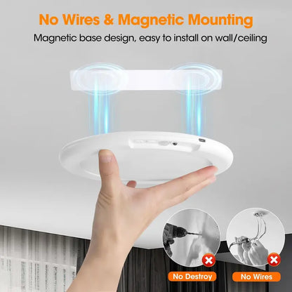 Luz de techo recargable con Sensor de movimiento de luz de techo recargable con mando a distancia - luz de techo inalámbrica magnética alimentada por batería para las escaleras de ducha del armario arrojar Patio del vestíbulo del porche ect