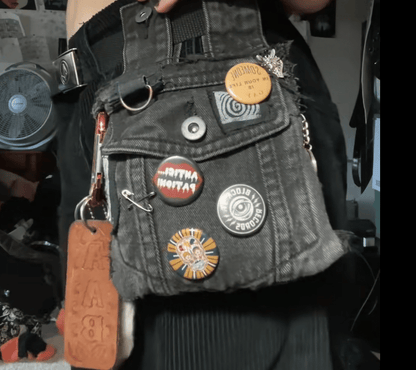 🔥Last Day 50% OFF - Handcrafted Punk Denim Waist Bag