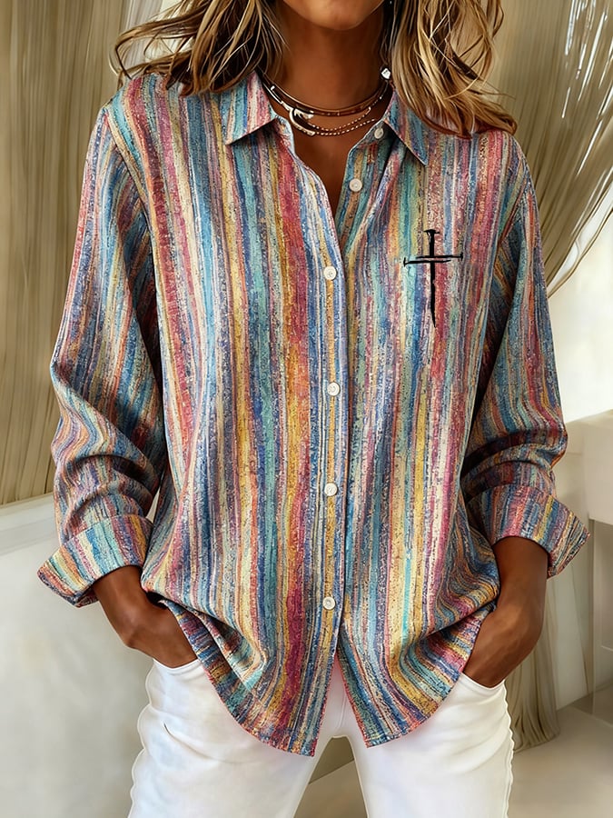 Women's Casual Retro Faith Shirt