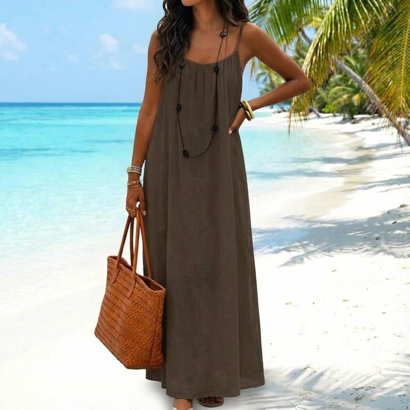 🔥HOT SALE 49% OFF - 💃Backless Spaghetti Strap Maxi Dress