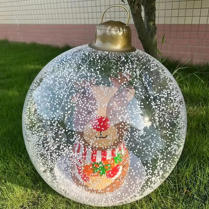 🎄24 Inch Glowing Christmas Ball, Outdoor Decoration With LED Lights