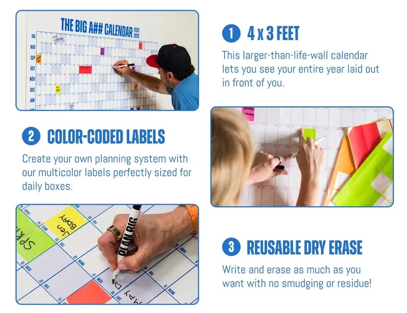 🔥Last Day 50% OFF 📅The Big A## 2026 Wall Calendar - Flexible Dry-Erase Material ✍️Design Your Amazing Year!🏃