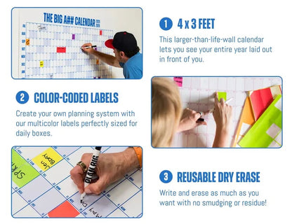 🔥Last Day 50% OFF 📅The Big A## 2026 Wall Calendar - Flexible Dry-Erase Material ✍️Design Your Amazing Year!🏃