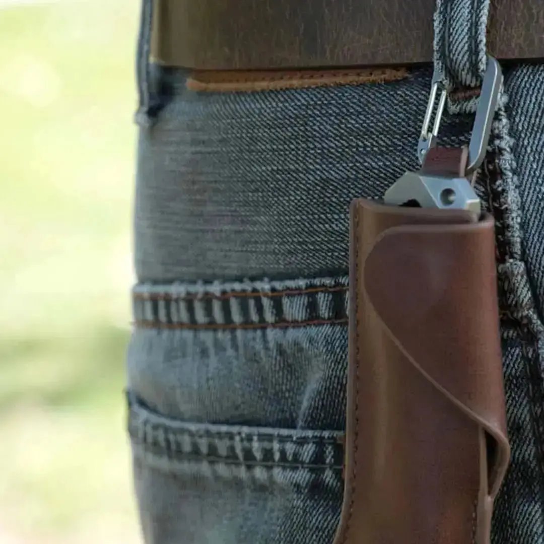 🛠️PICHI X2S Titanium Multitool | Includes Cow Leather Holster with Pocket Clip & 4 No.11 High-Carbon Tactical Steel Blades