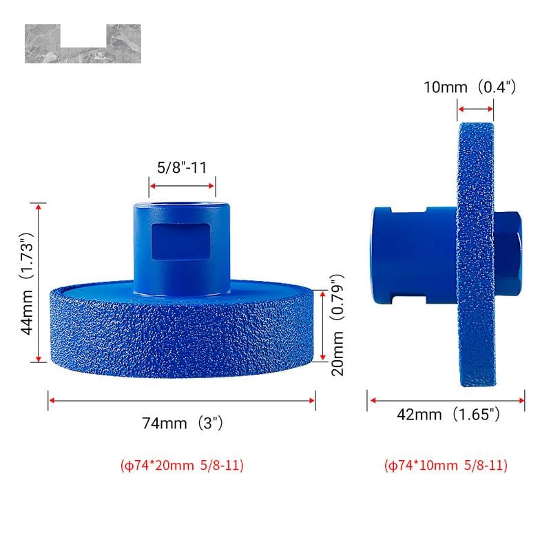 Diamond Flat Grinding Wheel - Marble/Tile Grooving & Grinding Disc for Stone, Countertop Edges - Angle Grinder Tool 5/8-11 Heavy Duty
