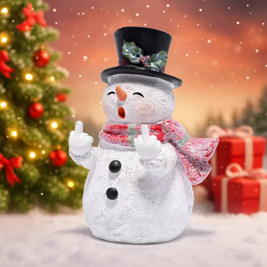 Hodao TikTok Viral Middle Finger Snowman – Naughty Christmas Decor & Funny Gag Gift for Adults