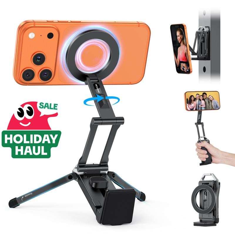 MagSafe-Compatible 4-in-1 Travel Tripod & Clamp Mount