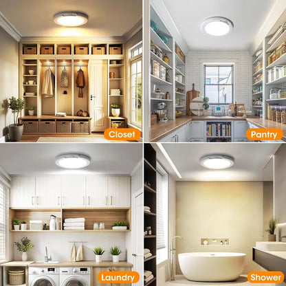 Luz de techo recargable con Sensor de movimiento de luz de techo recargable con mando a distancia - luz de techo inalámbrica magnética alimentada por batería para las escaleras de ducha del armario arrojar Patio del vestíbulo del porche ect