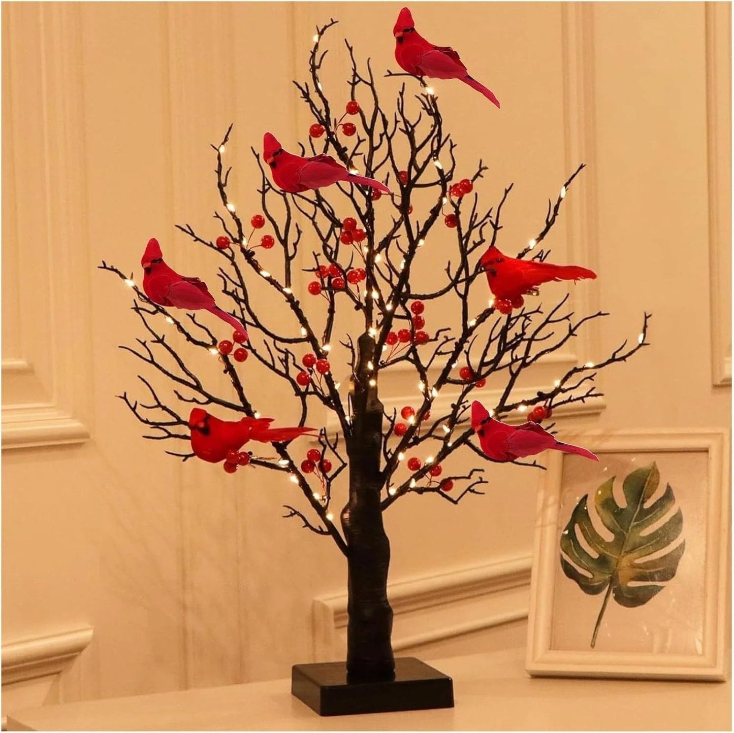 Limited-time Black Friday sale 49% OFF🔥Vintage Glowing Tree With Electric Cardinal & Berries