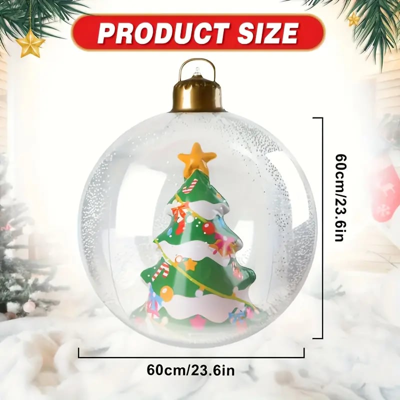 🎄24 Inch Glowing Christmas Ball, Outdoor Decoration With LED Lights