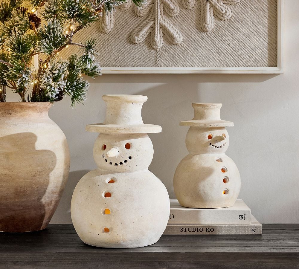 🎅Limited Edition, Only 100 Sets Left!Christmas Bestsellers ⛄-Handmade Terracotta Snowman Figurines (Free Shipping!)
