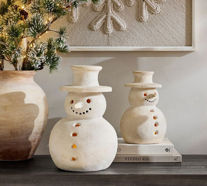🎅Limited Edition, Only 100 Sets Left!Christmas Bestsellers ⛄-Handmade Terracotta Snowman Figurines (Free Shipping!)