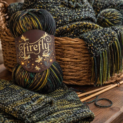 🔥LAST DAY 49% OFF - 🧶Aran Wool ‘Firefly’ Iridescent Shimmer Yarn: A Touch of Magic in Every Stitch💫