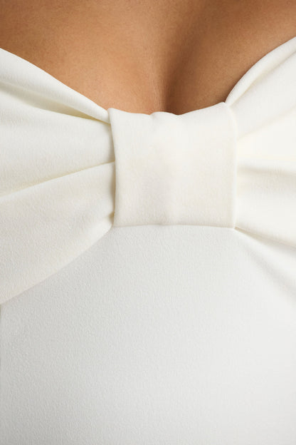 White Bow Midi Dress